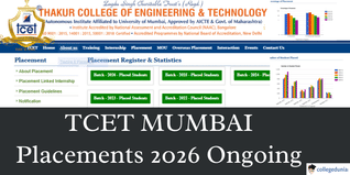 TCET Mumbai Placement 2026: 823 Offers, 445 Placed, Highest Package at 21 LPA